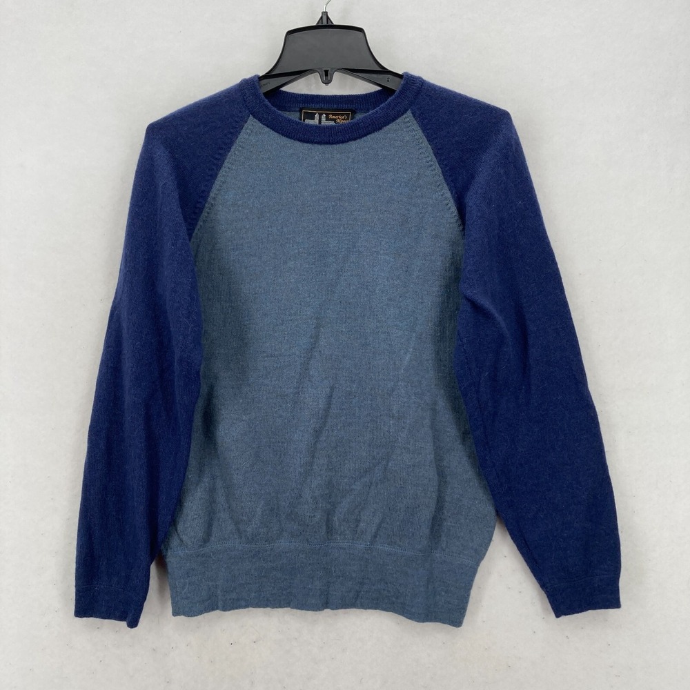 America's Alpaca Luxury Crew Neck Sweater Small Blue Raglan Sleeve Baby Alpaca